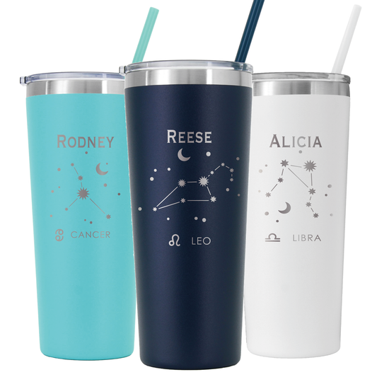 22 oz Personalized Astrology Tumbler - Laser Engraved