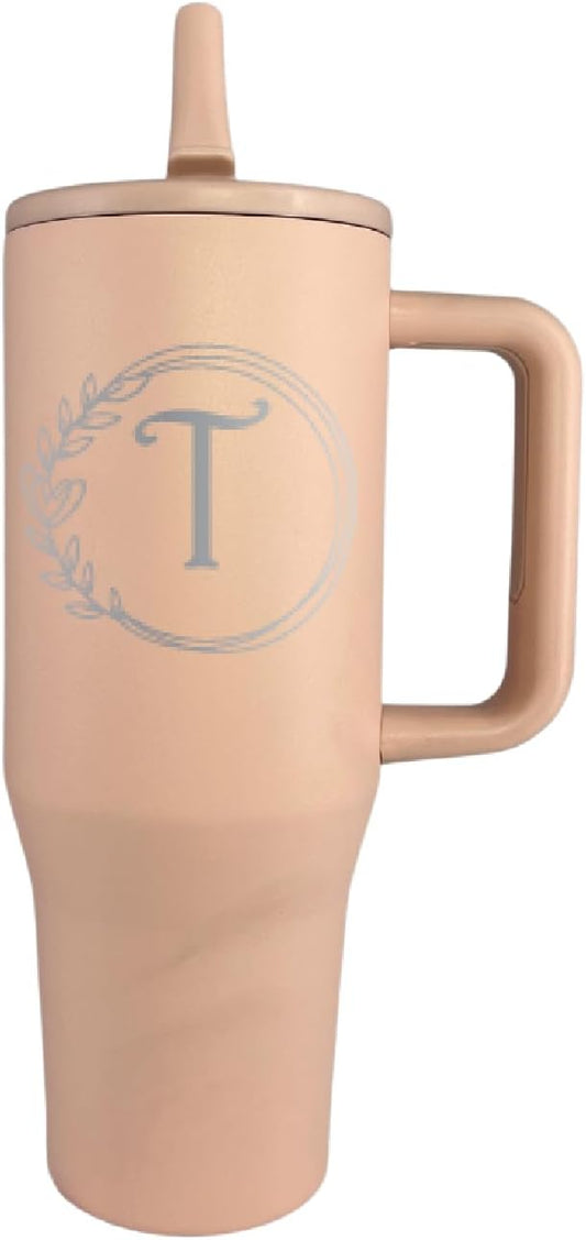 40 oz Personalized Monogram Tumbler - Laser Engraved