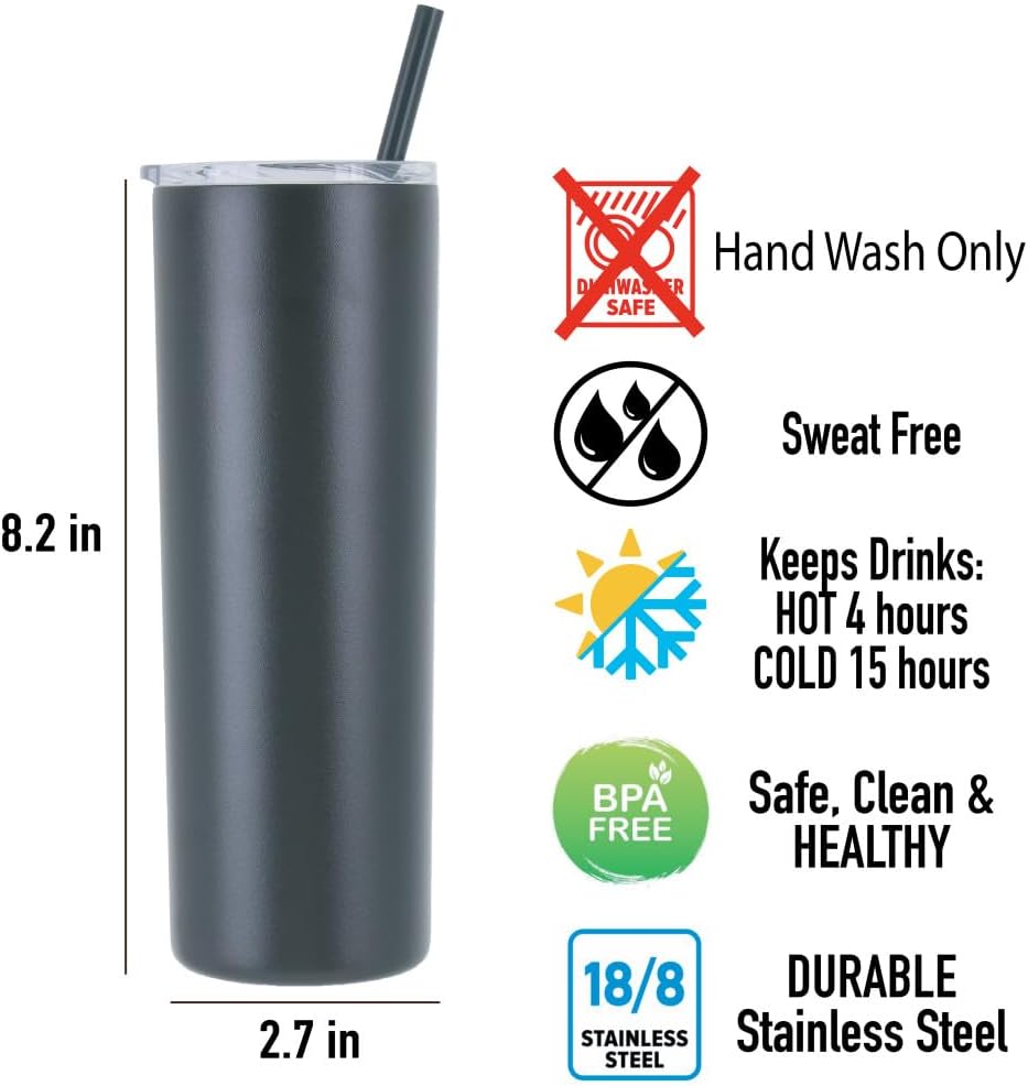 AVITO Personalized Appreciation Gift - Laser Engraved - Vacuum Insulated - 20 oz Tumbler with Lid and Straw - Worlds Best Boss Mug - Personalized World's Best Mug
