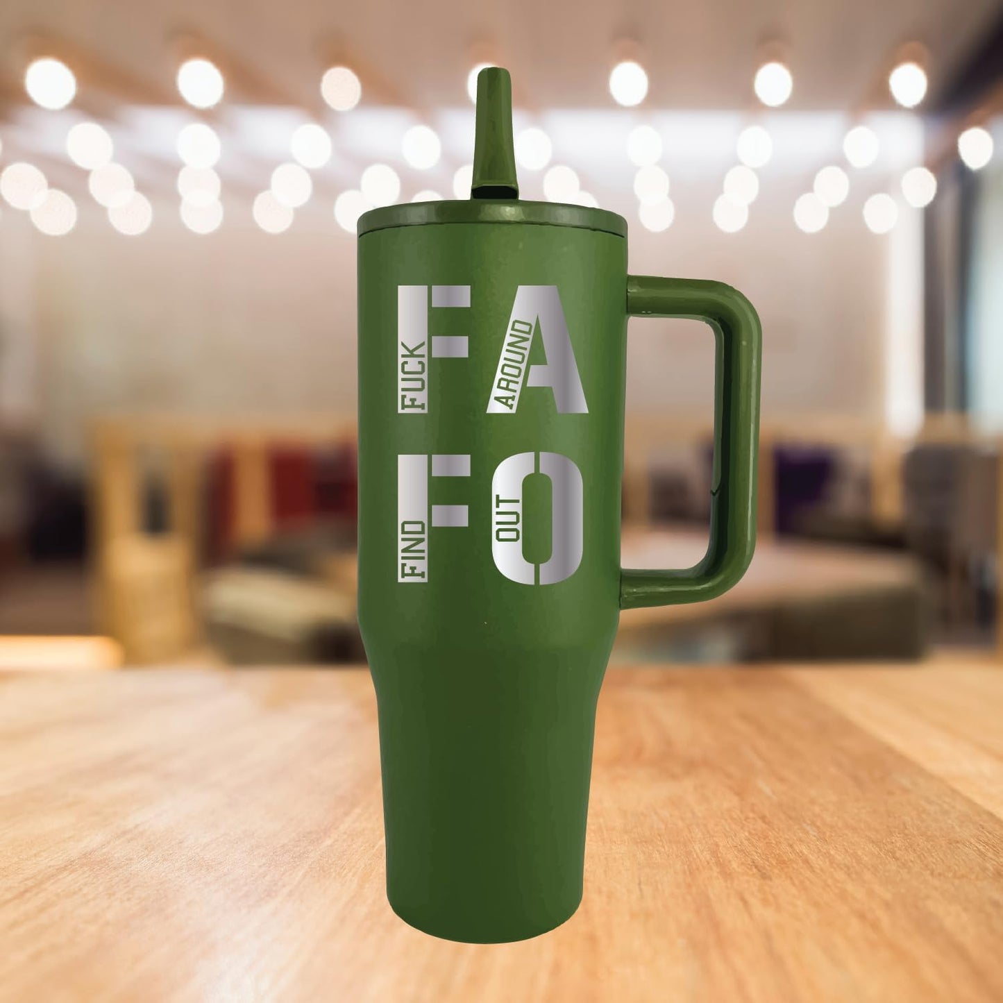 40 oz Personalized FAFO Tumbler Laser Engraved