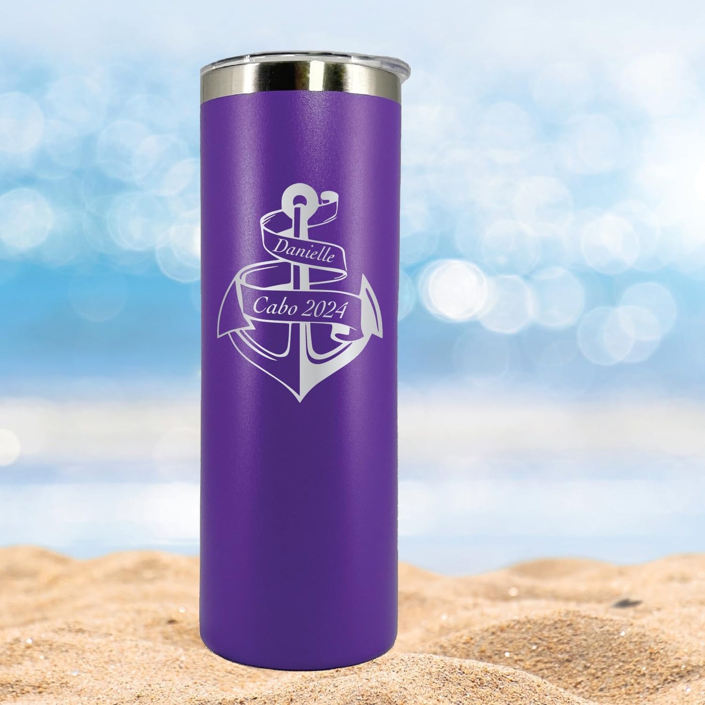 AVITO Personalized Cruise Tumbler - 20 oz Tumbler with Lid and Straw - Laser Engraved - Vacuum Insulated - Stainless Steel