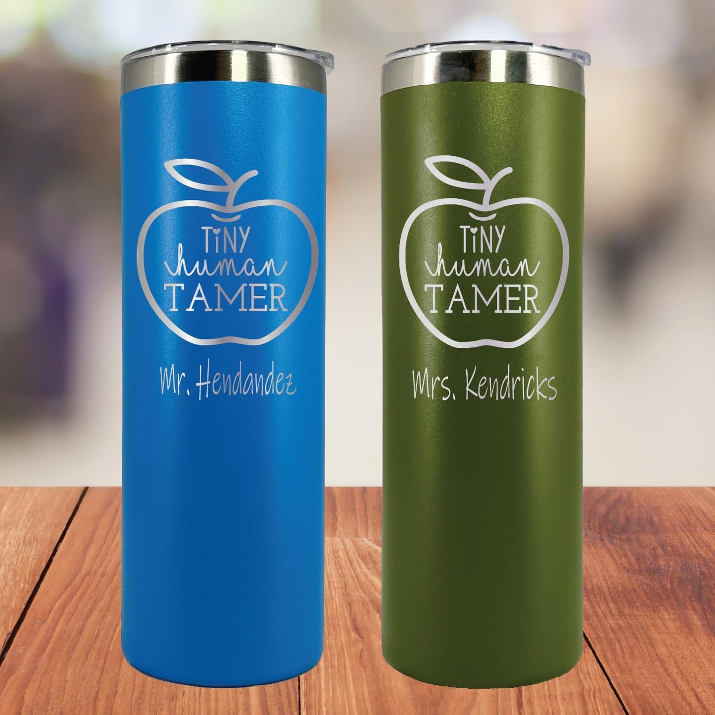 AVITO Personalized 20oz Teacher 'Tiny Human Tamer' Tumbler - Laser Engraved - Stainless Steel - Vacuum Insulated