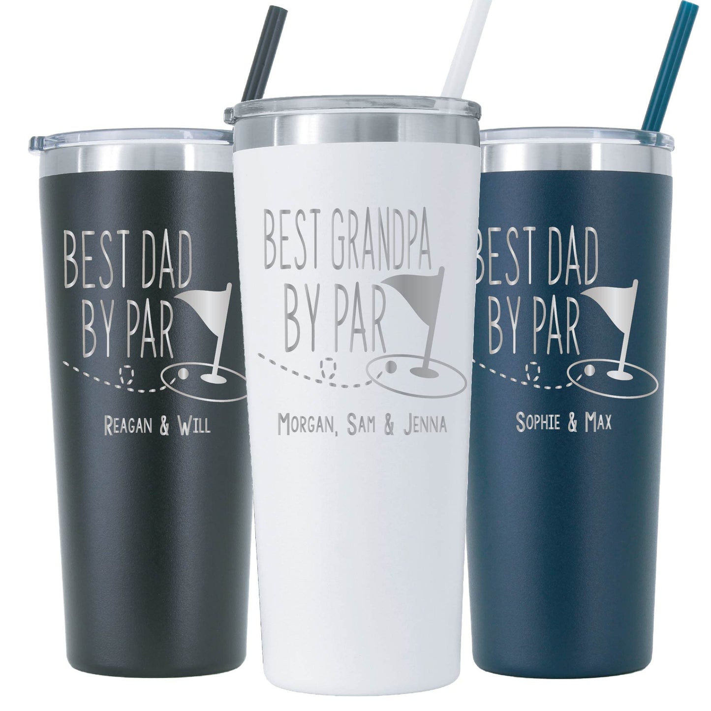 22 oz Personalized Golf Dad Tumbler - Laser Engraved