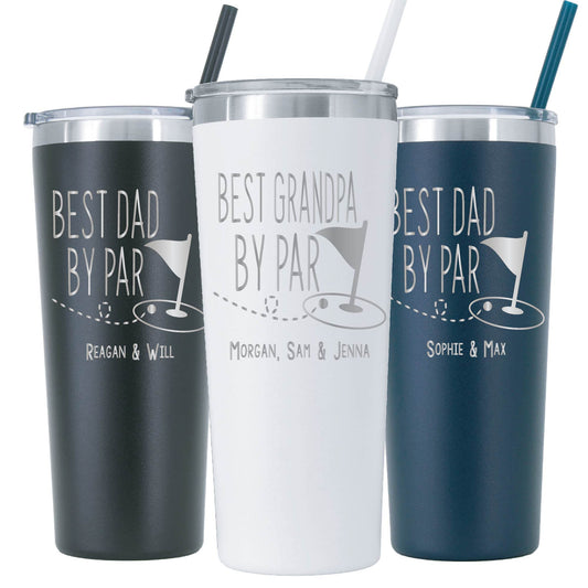 22 oz Personalized Golf Dad Tumbler - Laser Engraved