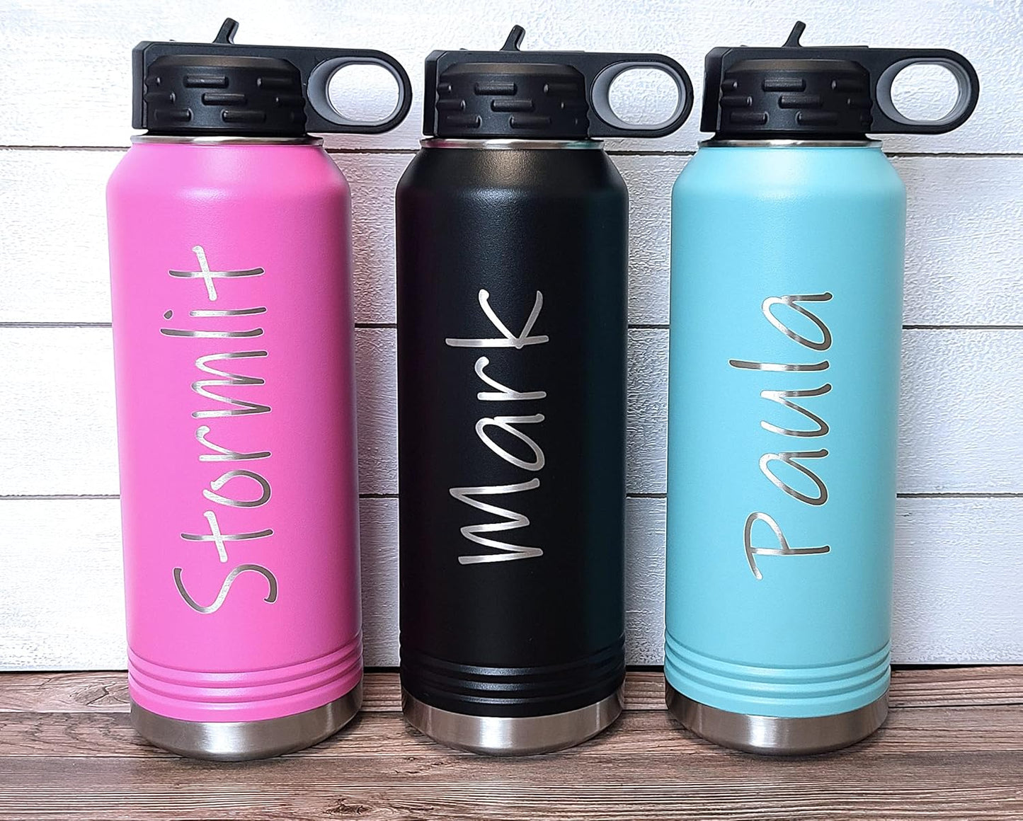 32 oz Personalized Water Bottle - XL Water Bottle with Name - Sports Water Bottle - Kids Water Bottle with Straw