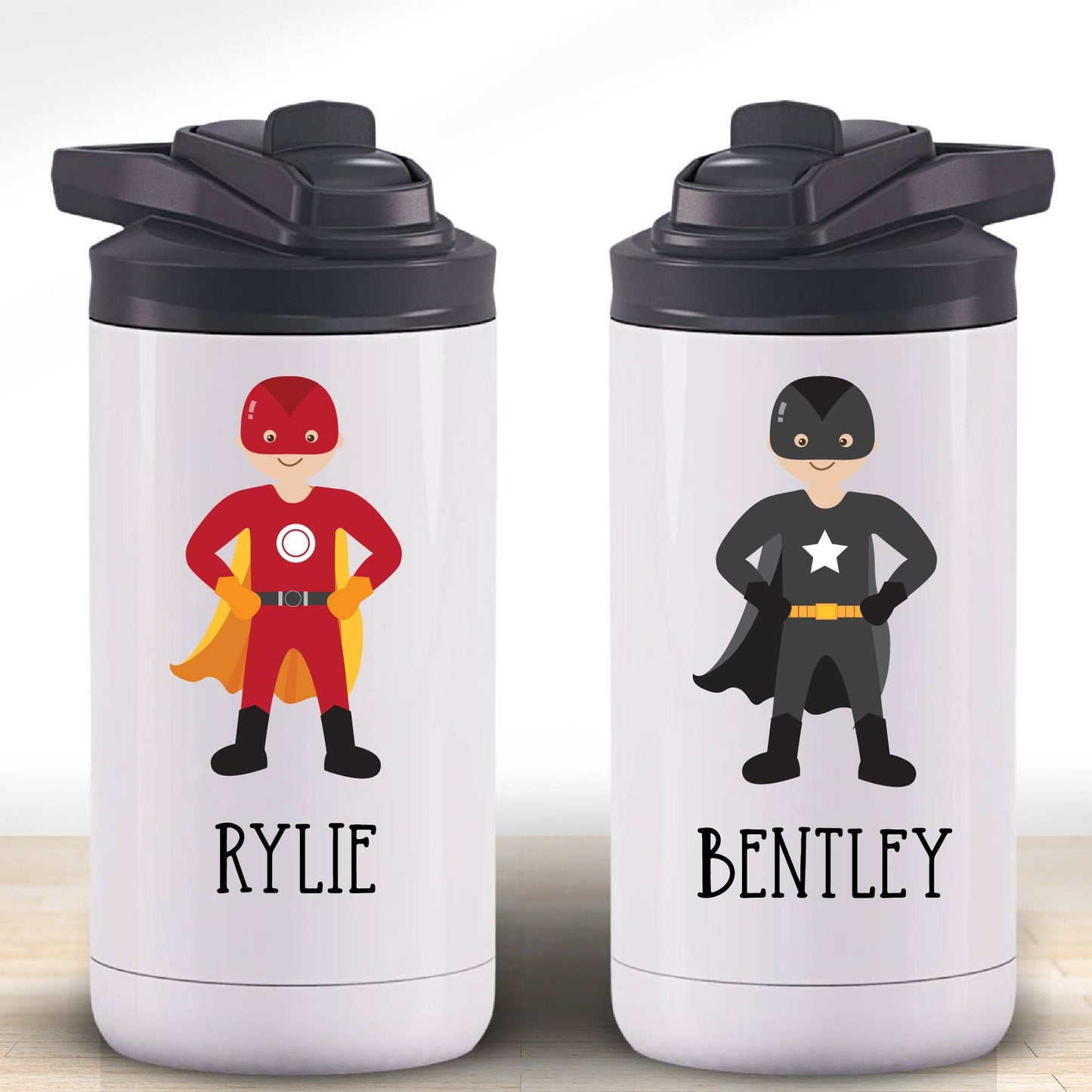 12 oz Boys Superhero Water Bottle