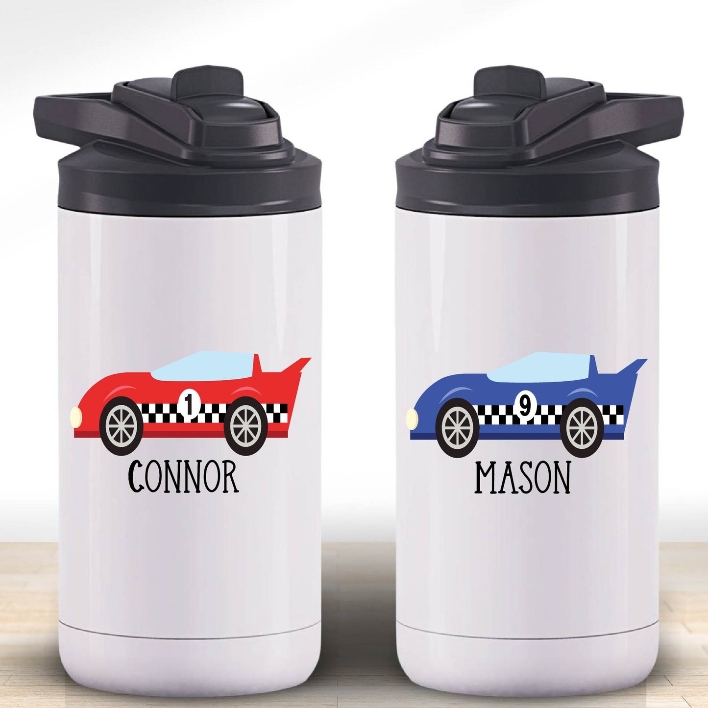 12 oz Kids Racecar Water Bottle