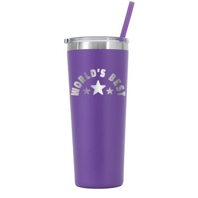 22 oz Personalized "World's Best" Tumbler Laser Engraved