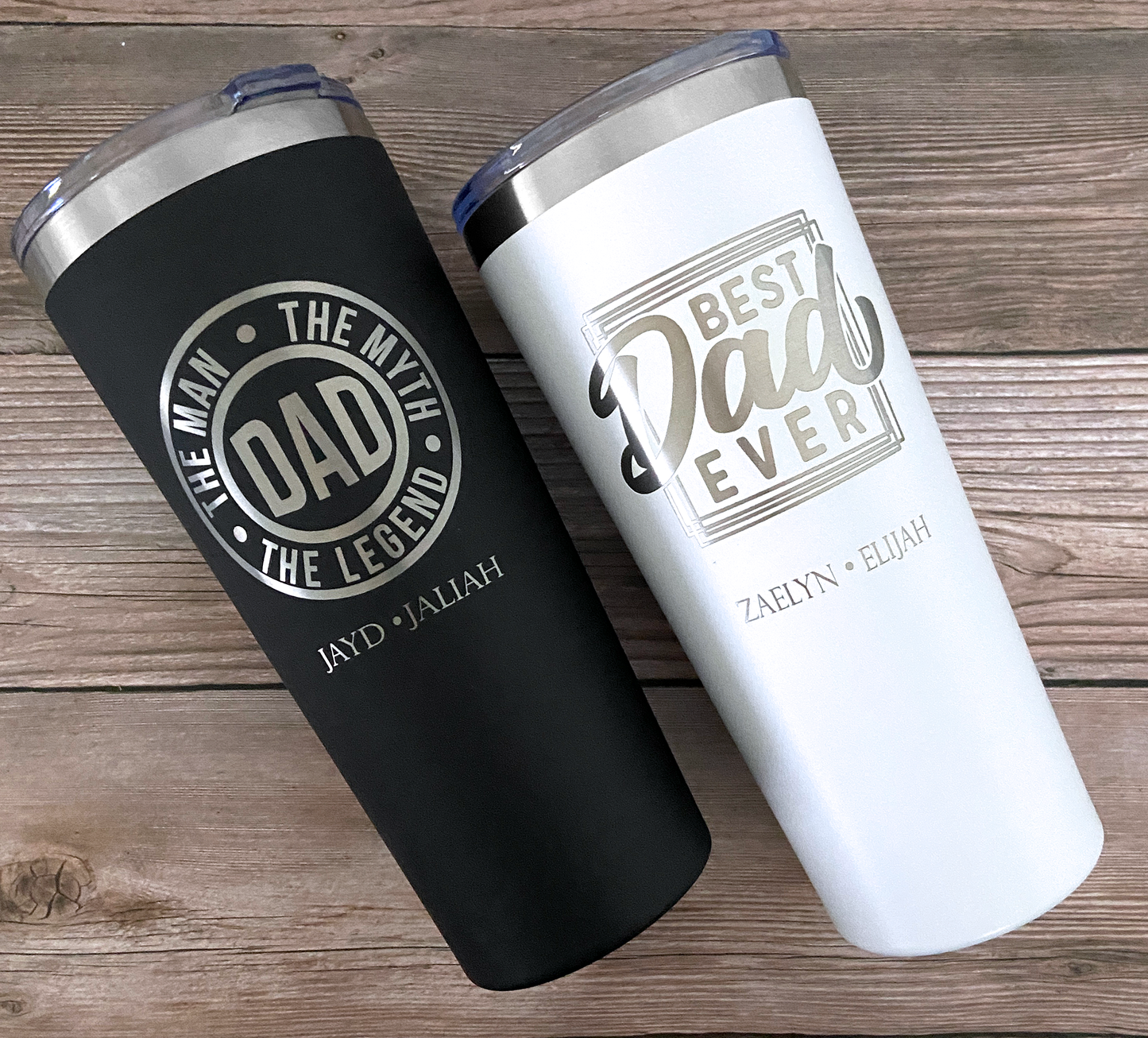 22 oz Personalized Dad Tumbler - Laser Engraved