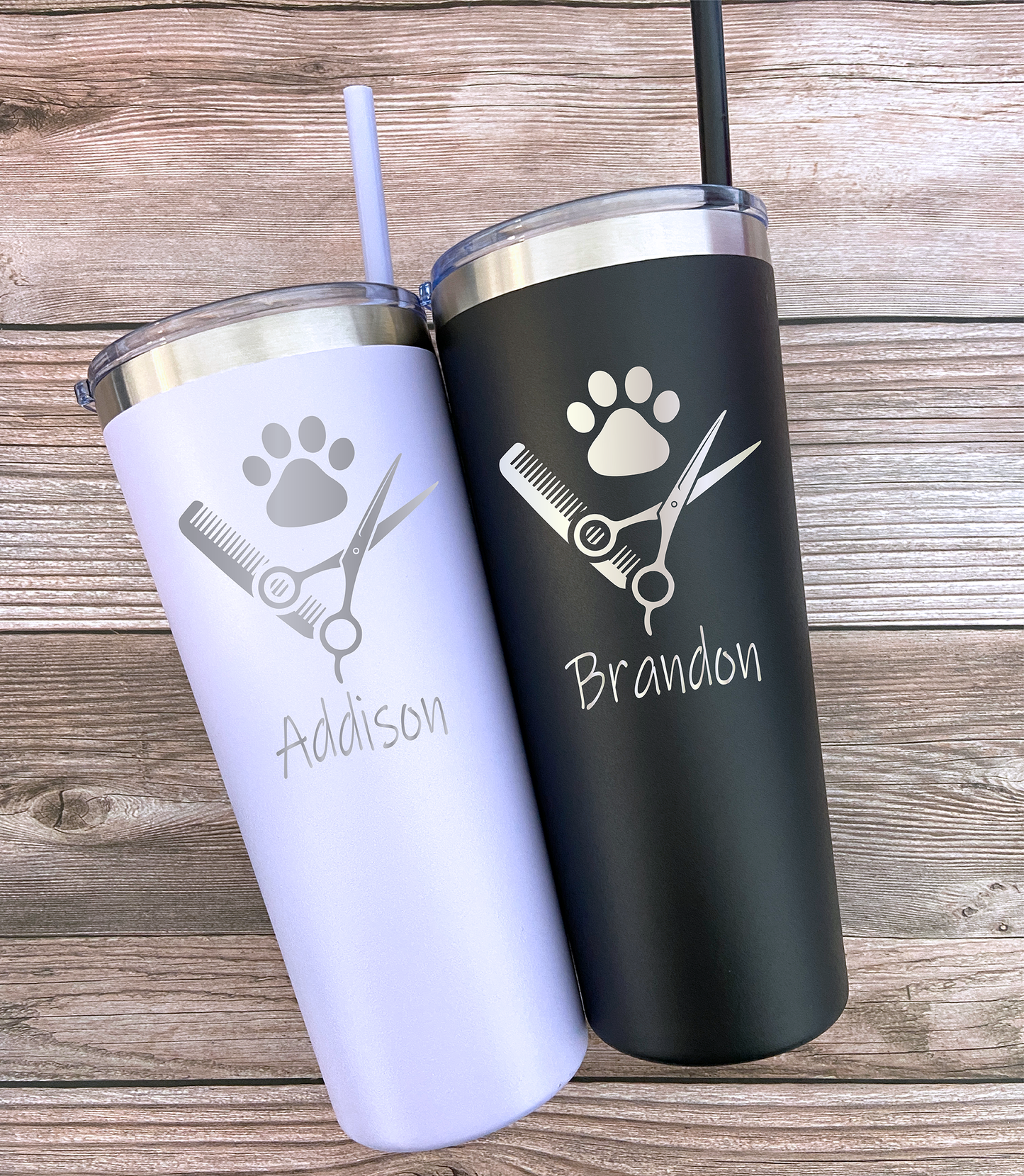 22 oz Personalized Pet Groomer Tumbler Laser Engraved