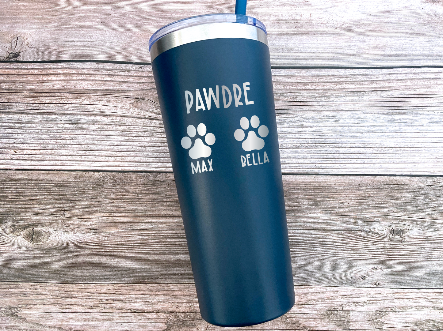 22 oz Personalized Fur Dad Tumbler - Laser Engraved