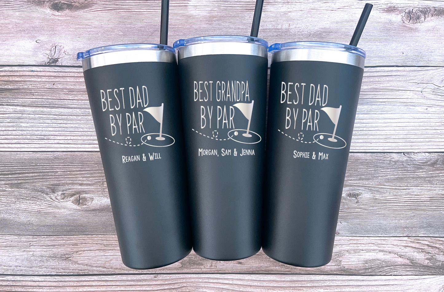 22 oz Personalized Golf Dad Tumbler - Laser Engraved