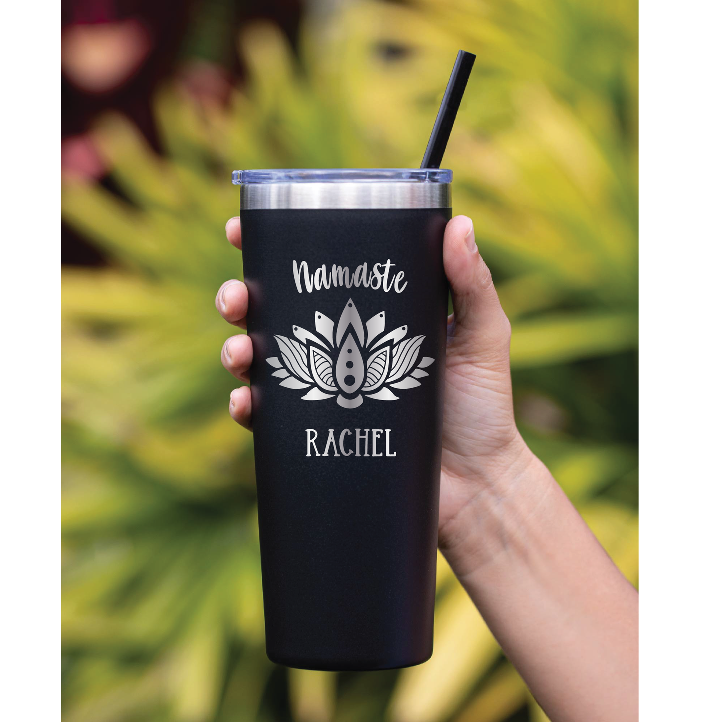 22 oz Personalized Yoga Tumbler - Laser Engraved