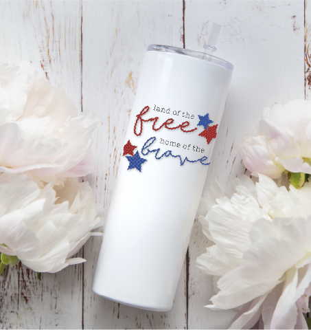 20 oz Personalized Land O' Free Tumbler