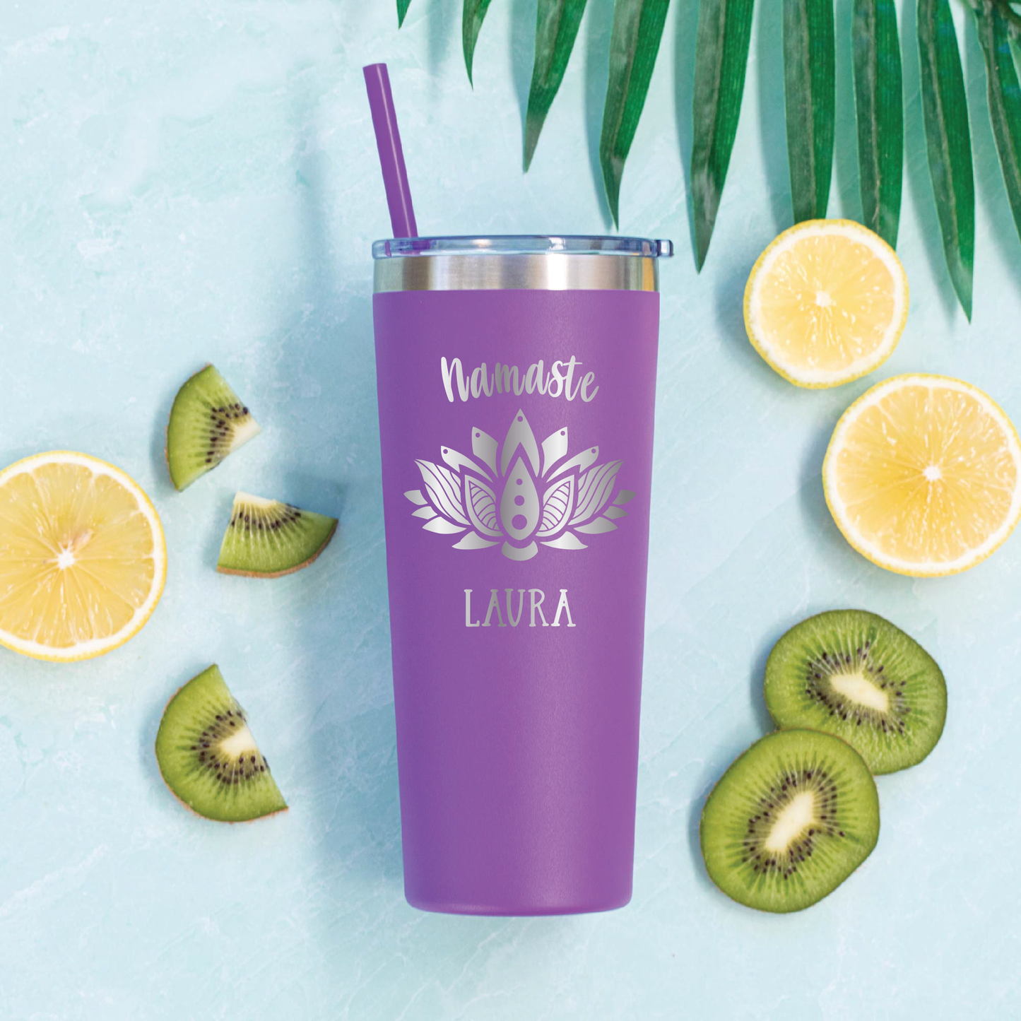22 oz Personalized Yoga Tumbler - Laser Engraved