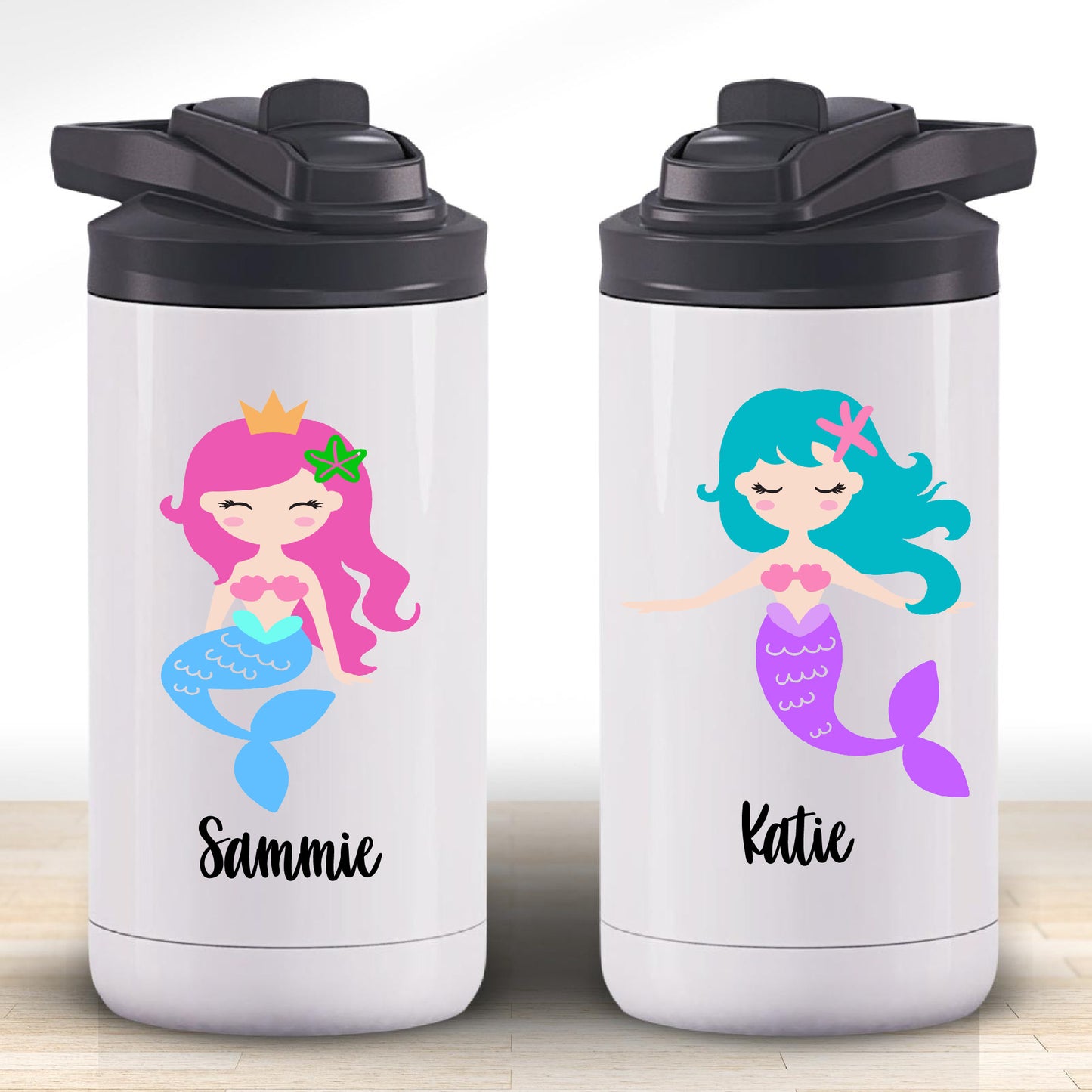 Botella de agua de sirena para niños de 12 oz