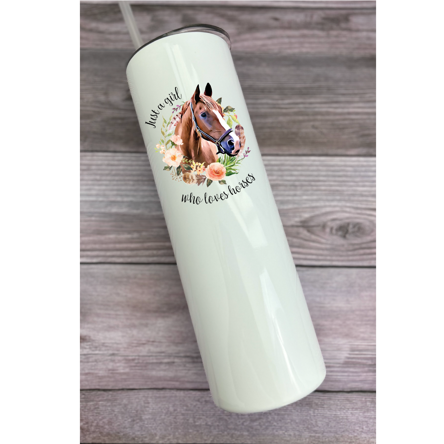 30 oz Personalized Horse Tumbler with Sliding Lid
