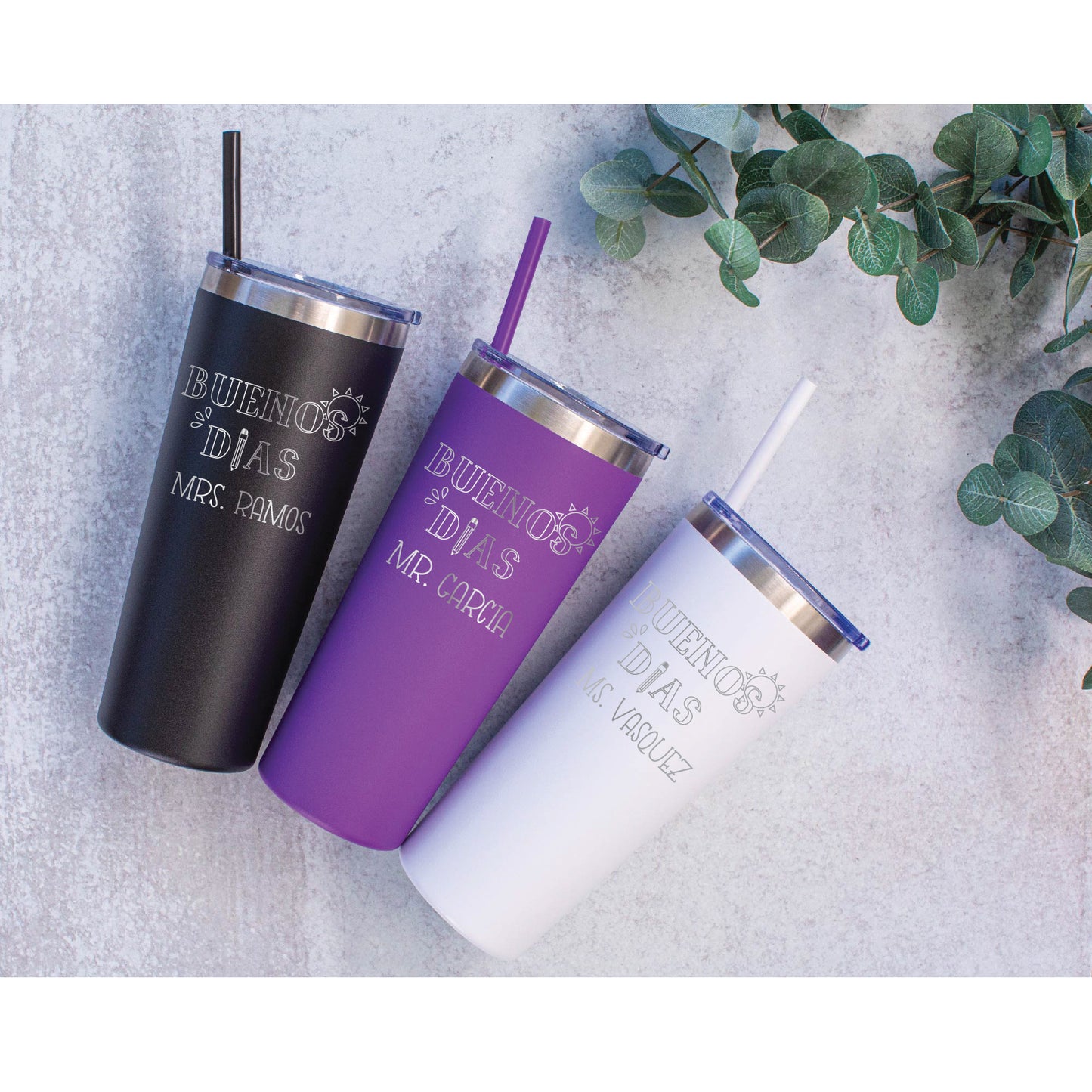 22 oz Personalized Spanish Teacher Tumbler - Laser Engraving