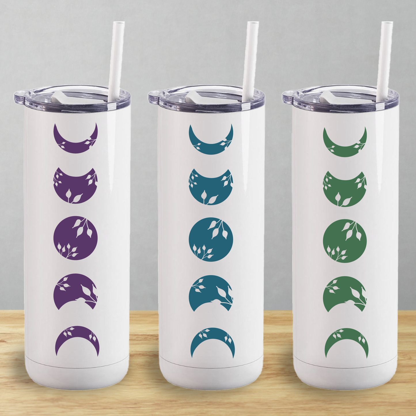Personalized Colorful Moon Phases Tumbler