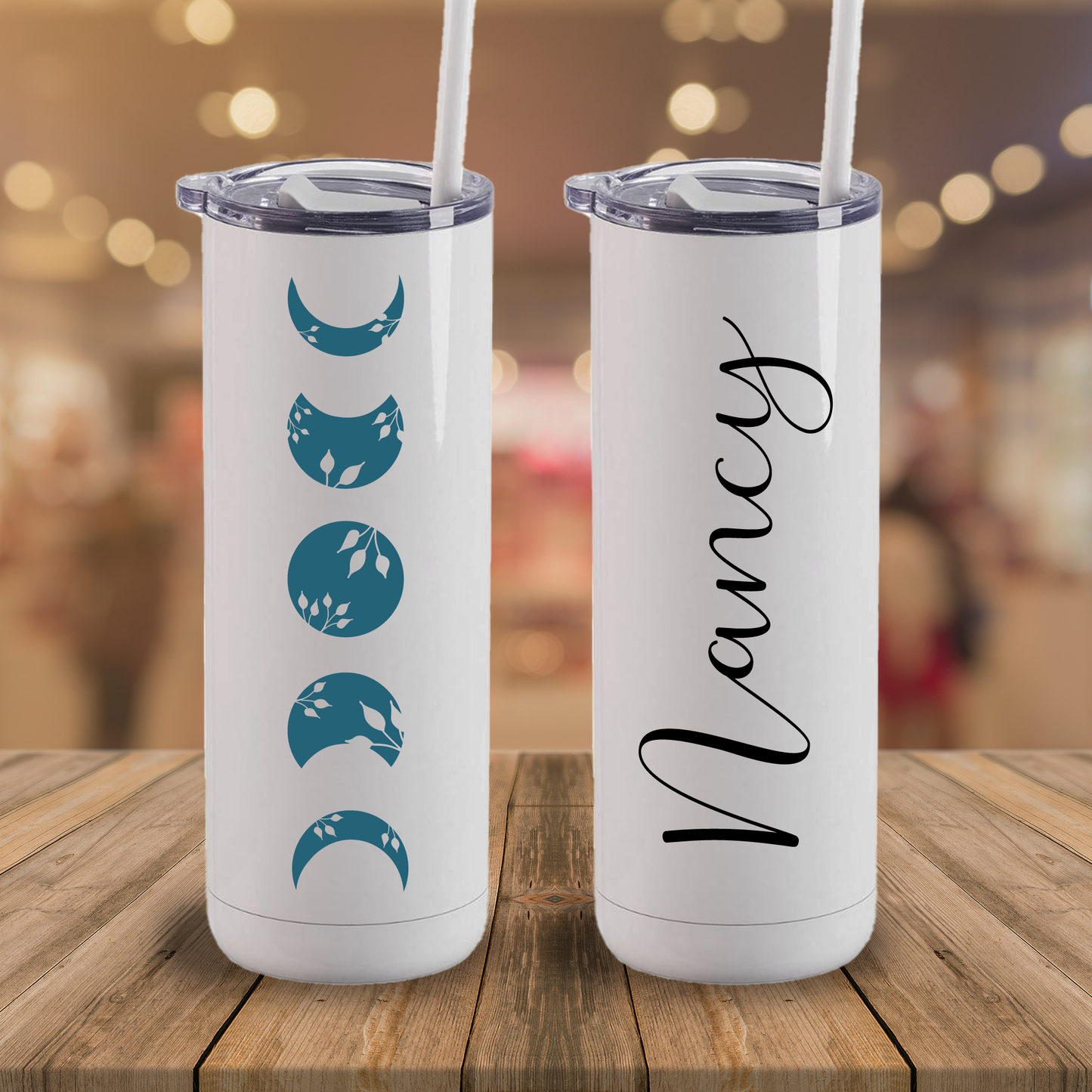 Personalized Colorful Moon Phases Tumbler
