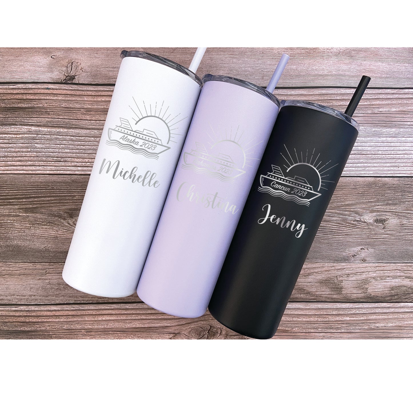 Personalized Cruise Tumbler - Laser Engraved