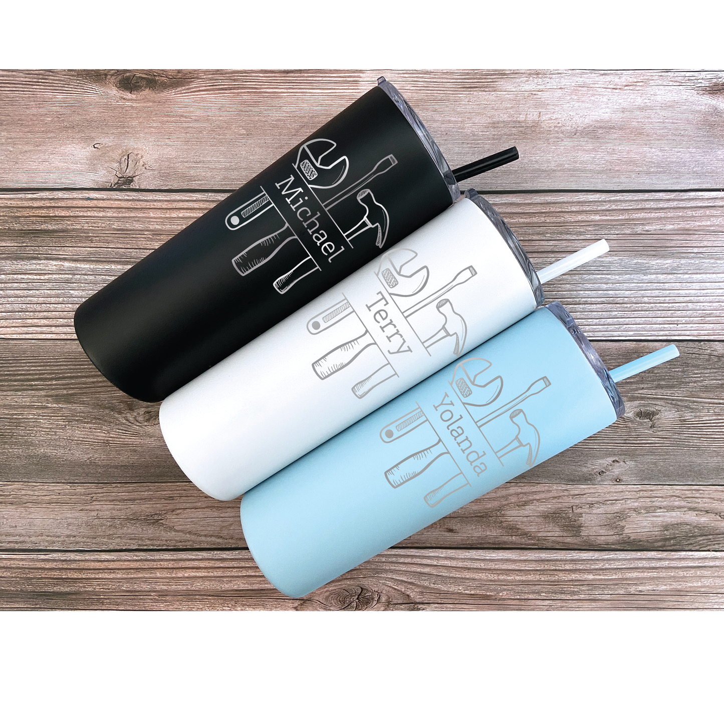 20 oz Personalized Mechanic Tumbler - Laser Engraved