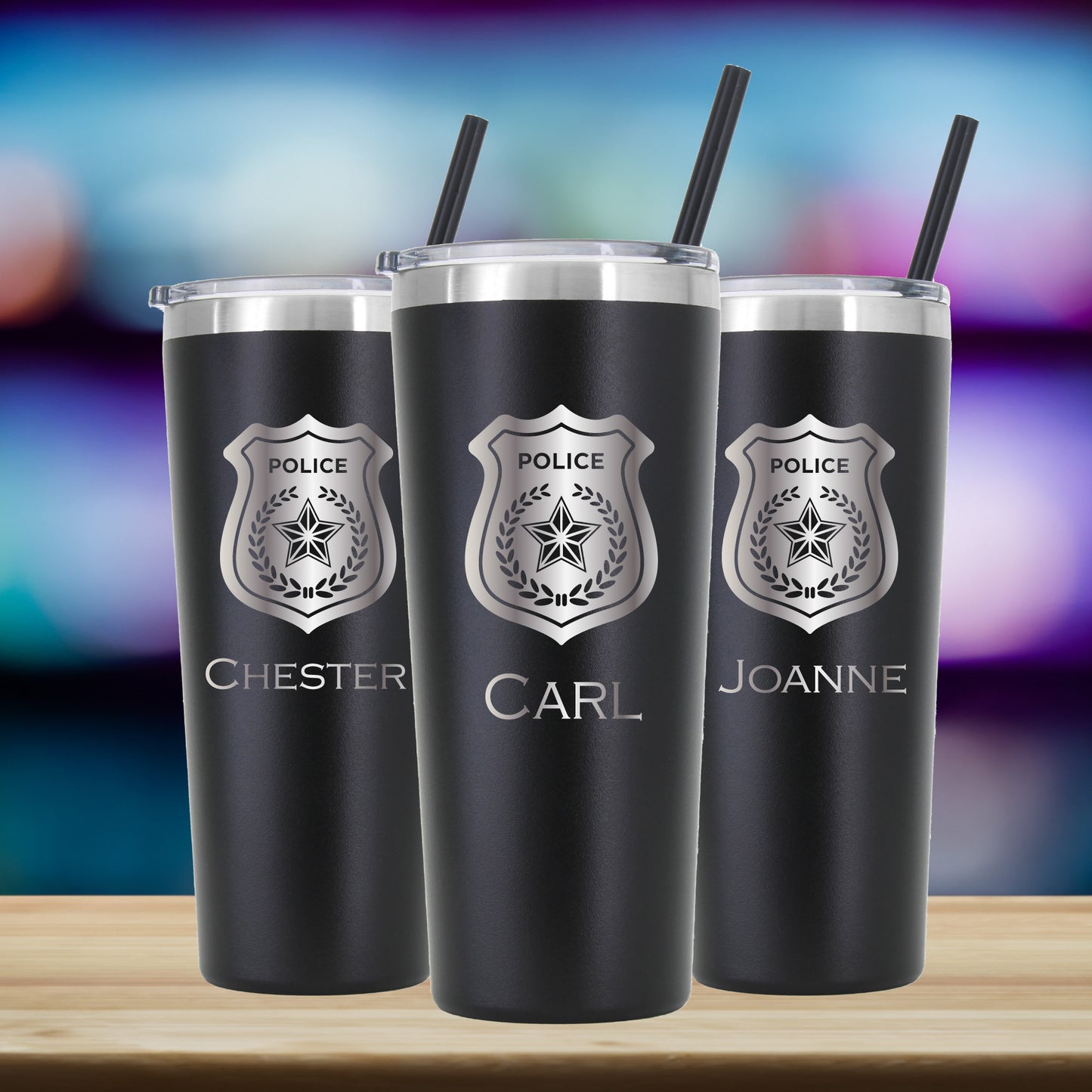22 oz Personalized Law Enforcement Tumbler Laser Engraved