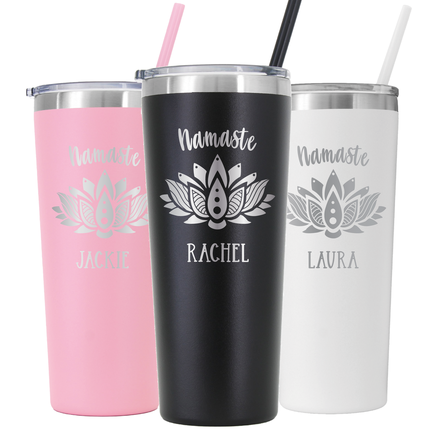 22 oz Personalized Yoga Tumbler - Laser Engraved