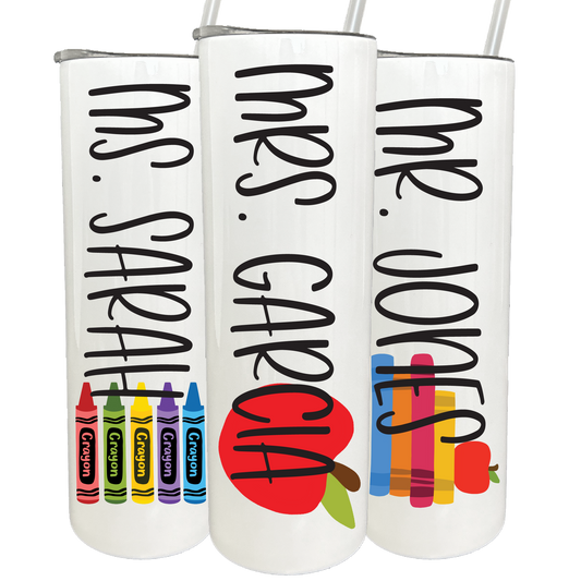 30 oz Personalized Teacher Supplies Tumbler