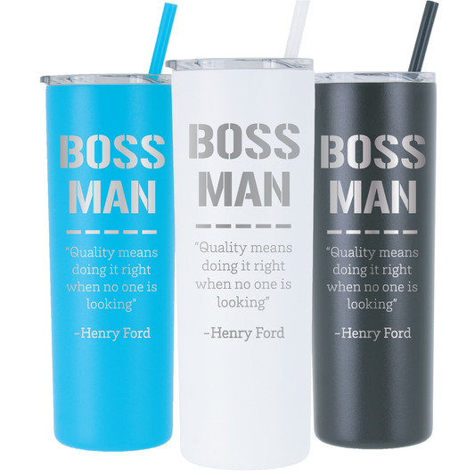 Personalized Boss Man Tumbler - Laser Engraved