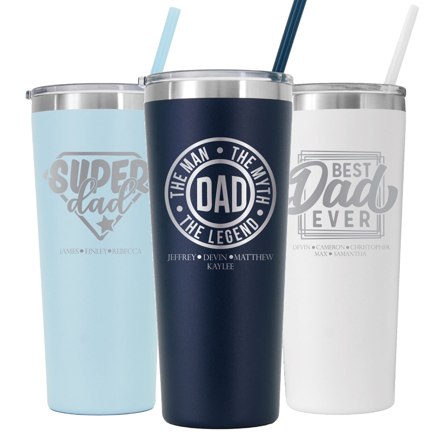 22 oz Personalized Dad Tumbler - Laser Engraved