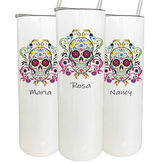 30 oz Personalized Sugar Skull Tumbler