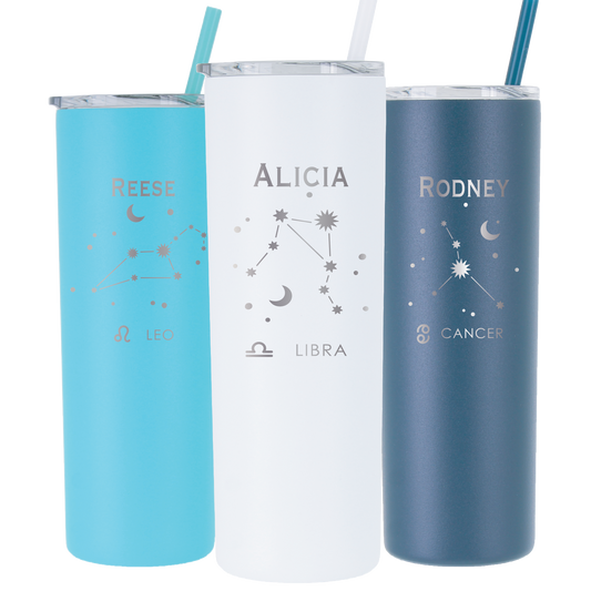 20 oz Personalized Astrology Tumbler - Laser Engraved