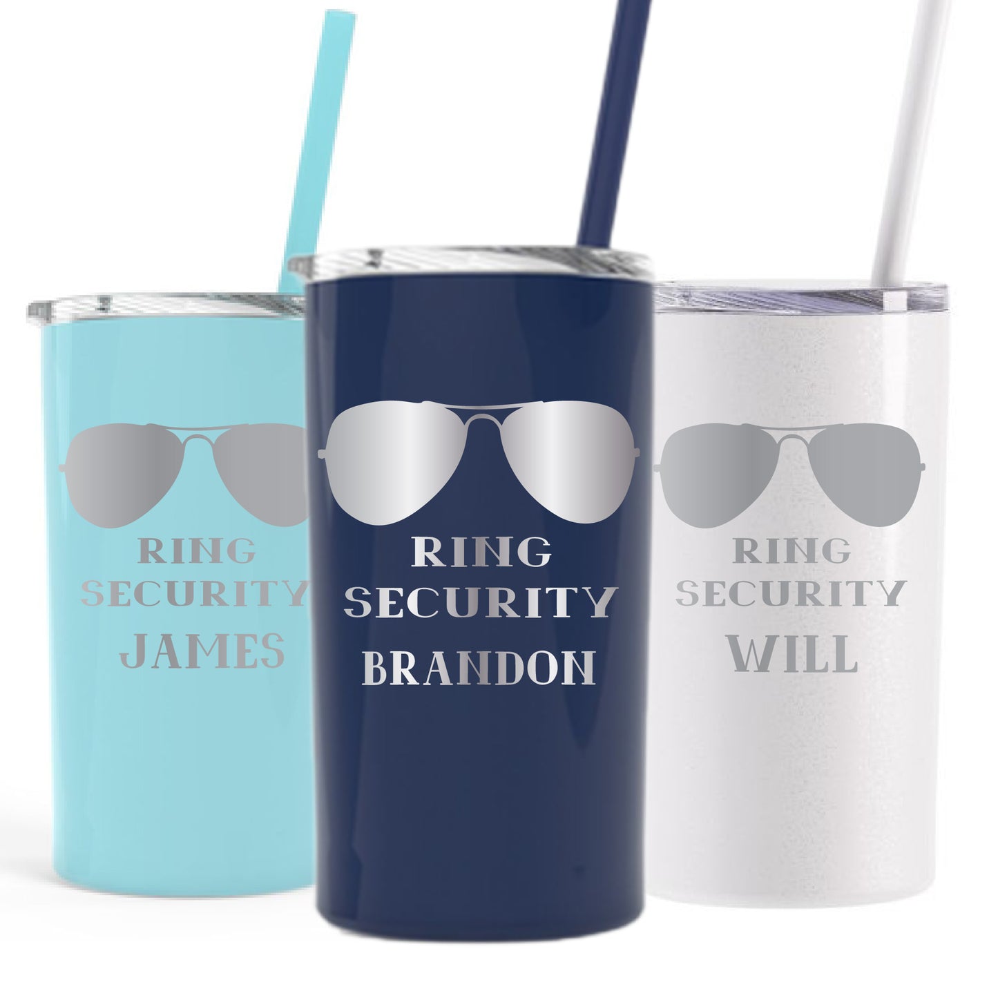 12 oz Personalized Ring Bearer Tumbler - Laser Engraved