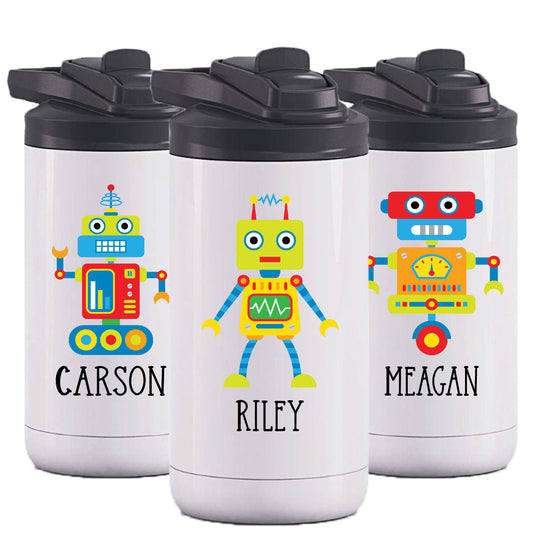 12 oz Kids Robot Water Bottle