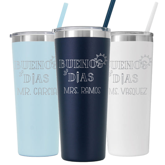 22 oz Personalized Spanish Teacher Tumbler - Laser Engraving
