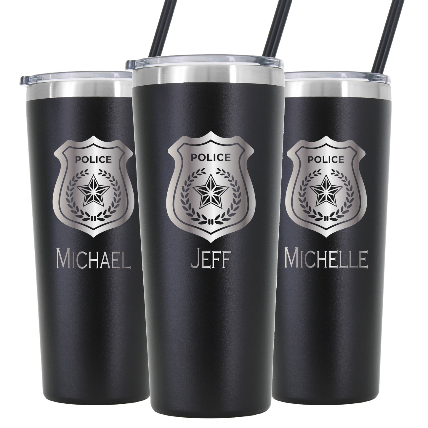 22 oz Personalized Law Enforcement Tumbler Laser Engraved