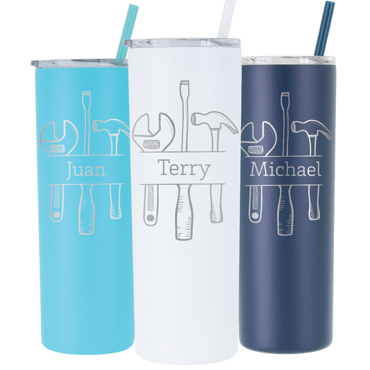 20 oz Personalized Mechanic Tumbler - Laser Engraved