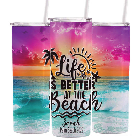 20 oz Personalized Beach Tumbler