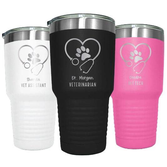 30 oz Personalized Vet Tech Tumbler