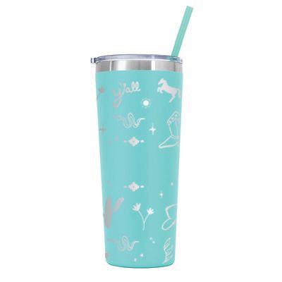 22 oz Personalized Western Tumbler - Laser Engraved