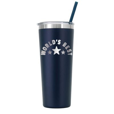 22 oz Personalized "World's Best" Tumbler Laser Engraved