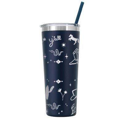 22 oz Personalized Western Tumbler - Laser Engraved