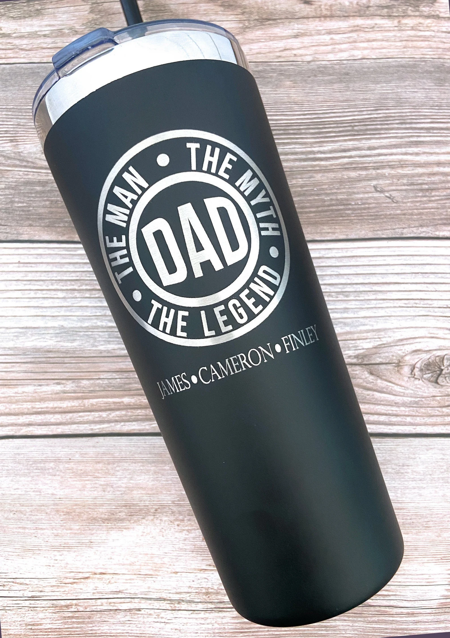 22 oz Personalized Dad Tumbler - Laser Engraved