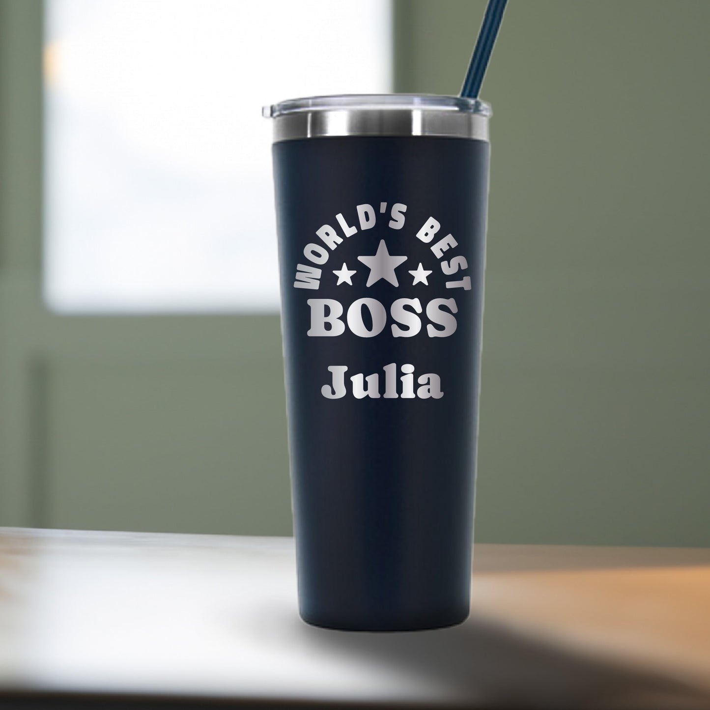 22 oz Personalized "World's Best" Tumbler Laser Engraved