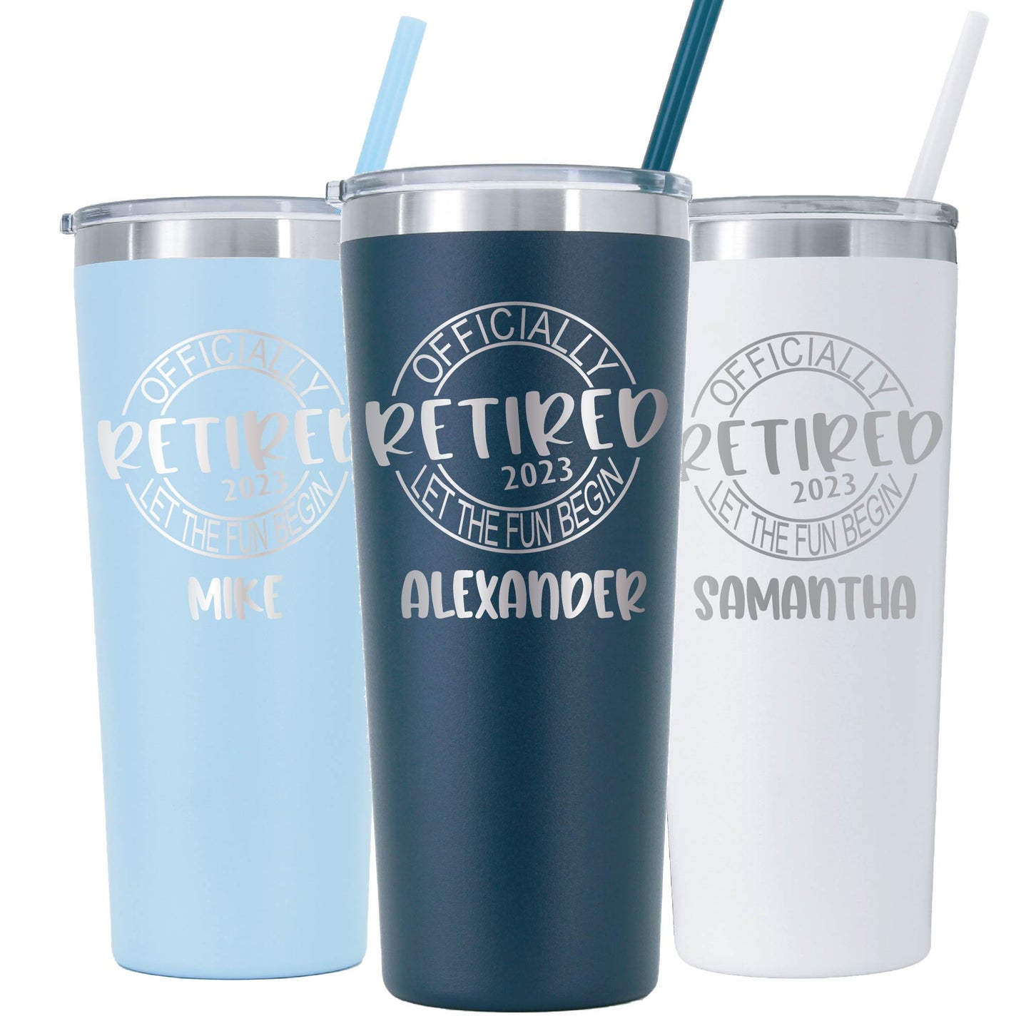 Personalized Officially Retired Tumbler - Laser Engraved