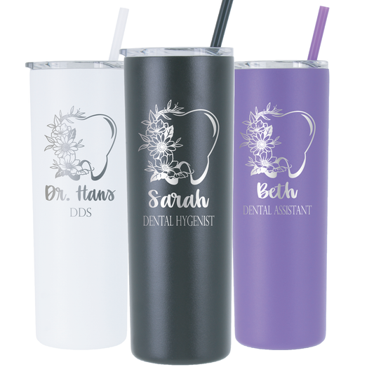 20 oz Personalized Dental Tumbler - Laser Engraved