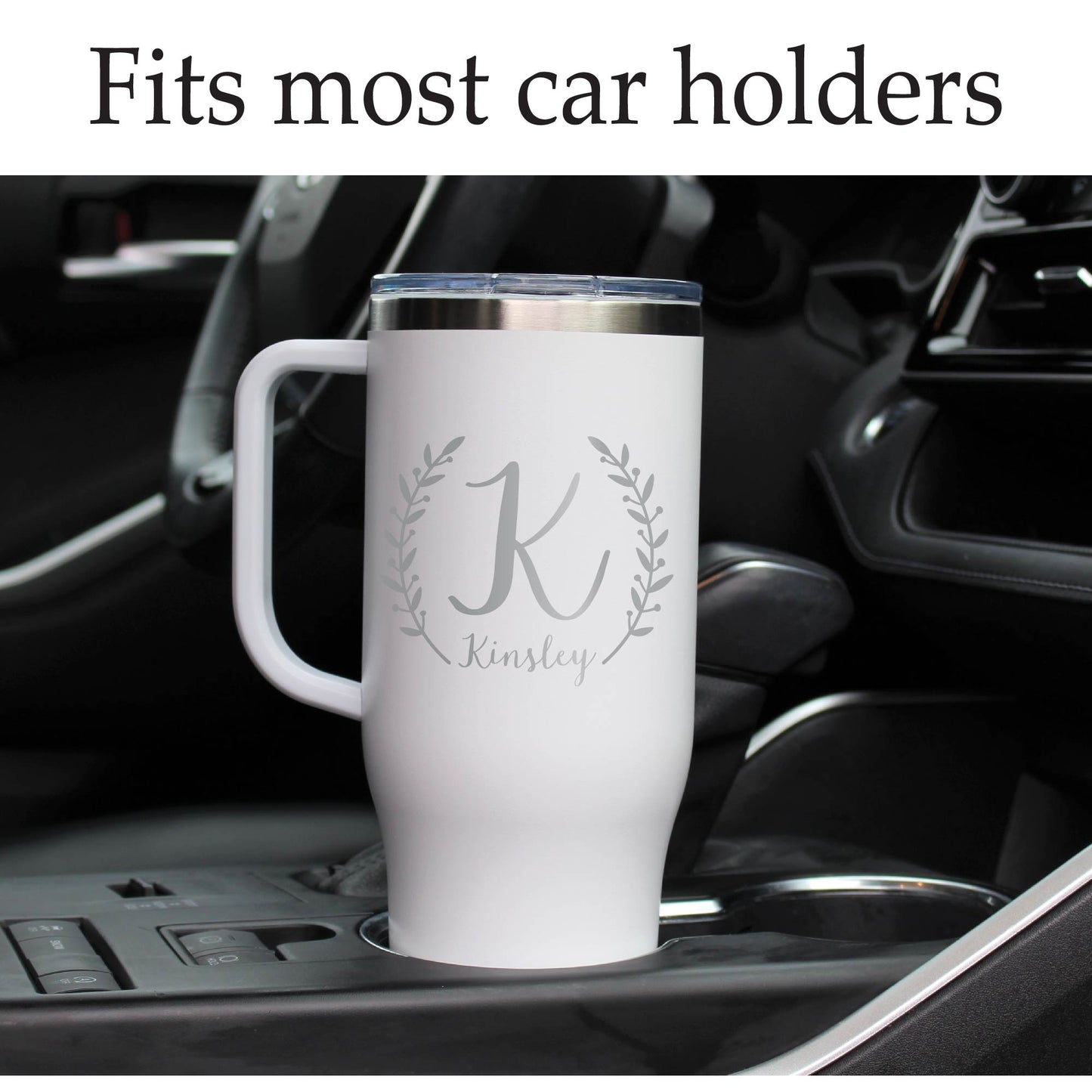 40 oz Personalized Monogram Tumbler - Laser Engraved