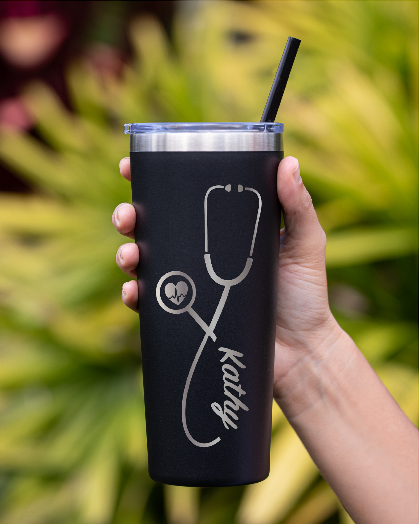 22 oz Personalized Nurse Stethoscope Tumbler - Laser Engraved