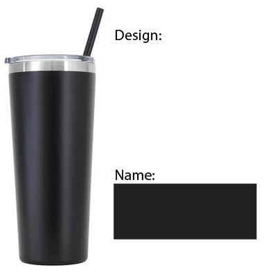 22  oz Personalized Baseball Tumbler - Laser Engraved